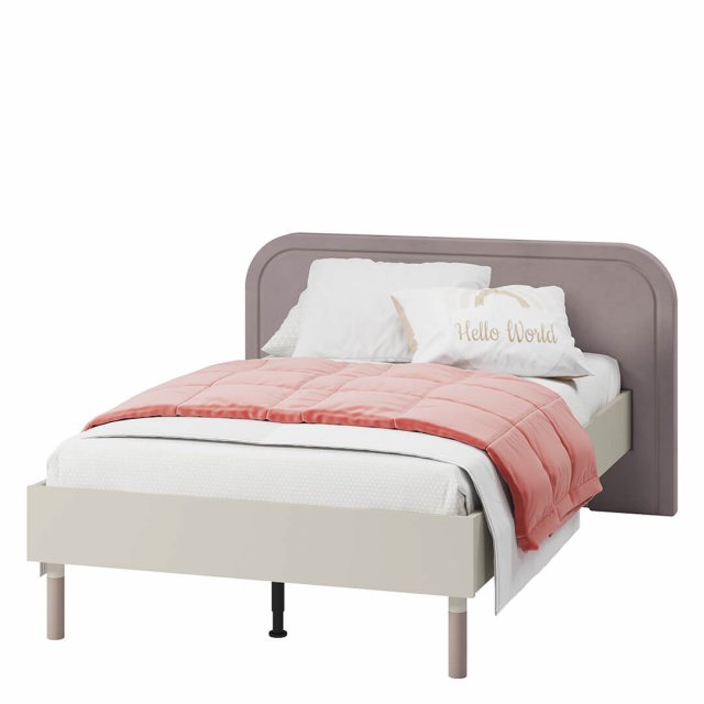 HarmonyHR 09 120x200 Bed with Slats and Upholstered Headrest