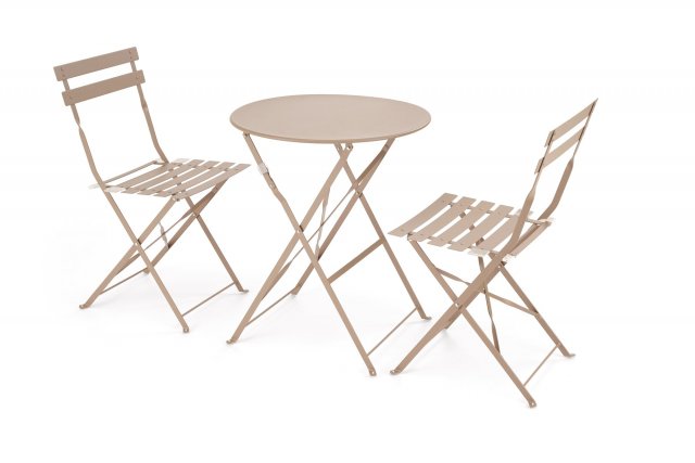 Dārza mēbeļu komplekts Galds +2 krēsli,kapučīno