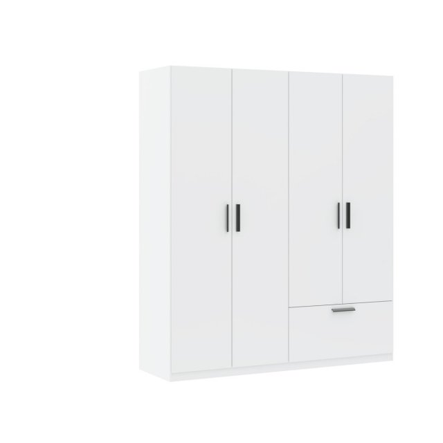 INTERLIT SZF 4D1S Шкаф с 4 дверцами и 1 ящиком,белый матовый