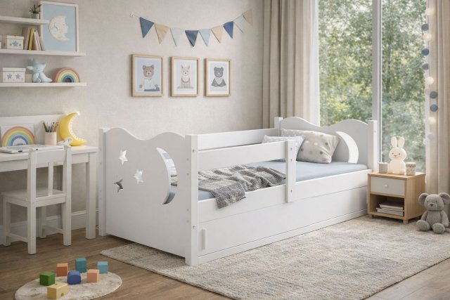 Bērnu gulta ar matraci 160x80 balts