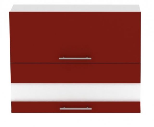 Standard WK1D1S90 90 cm Akrila glancēts Sienas skapītis ar stikla durtiņu
