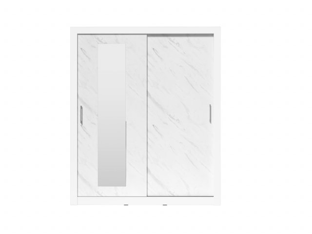 IBX- 180 Sliding door wardrobe (white lux/marble bianco)