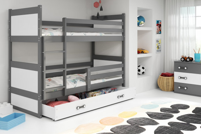 Riko II 190x90 Bunk bed with two mattresses Graphite