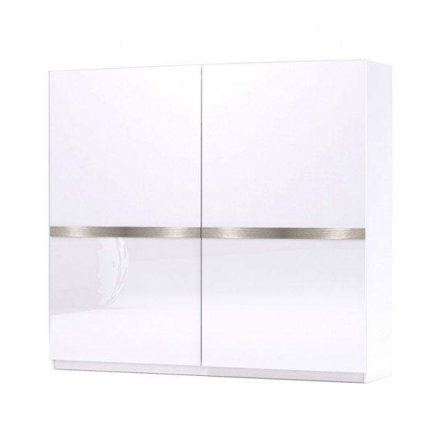 Glossy 02 Bīdāmās durvis 2gb. Balts glancēts