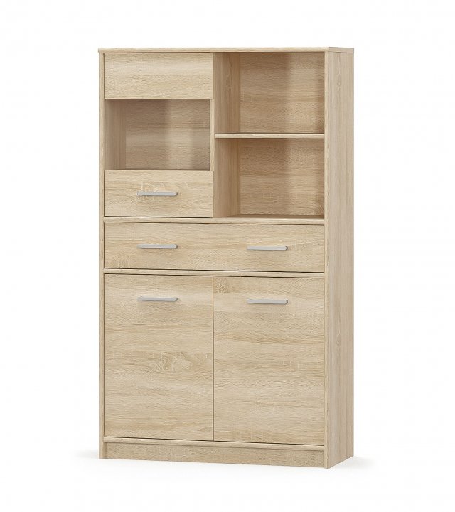 Tips WIT 2D1W1S/80 Glass-fronted cabinet,Sonoma