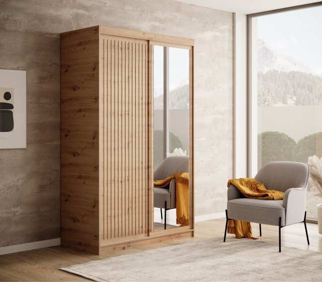 SW-DEL A 120 cm Sliding wardrobe with mirror,Artisan
