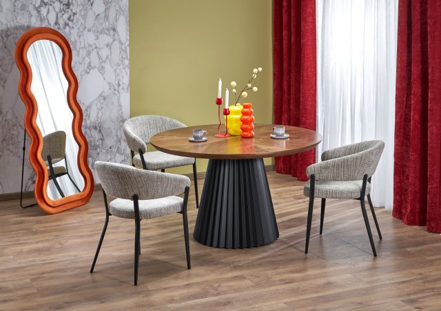 28956,Apaļš galds,rieksts/melns