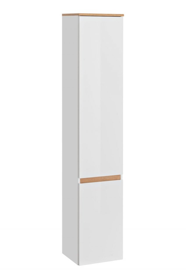PLATINUM-White 800 Piekarams augstais skapītis vannas istabai 2 Durvis, 35 cm