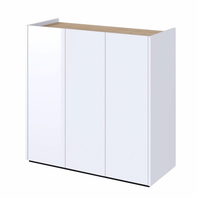 EASY EA-03 Chest 3d with lighting - white gloss/oak scandi