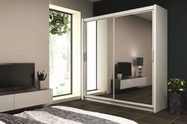 Parys 203 Sliding door wardrobe (white)