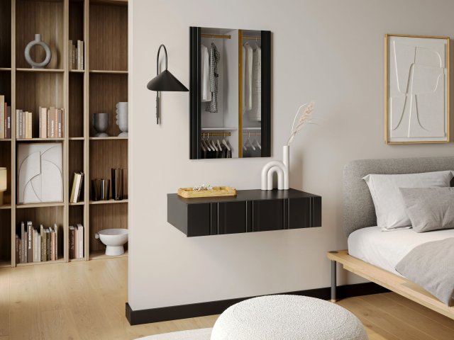 Camis TOL black Konsole tualet. galdiņš ar spoguli