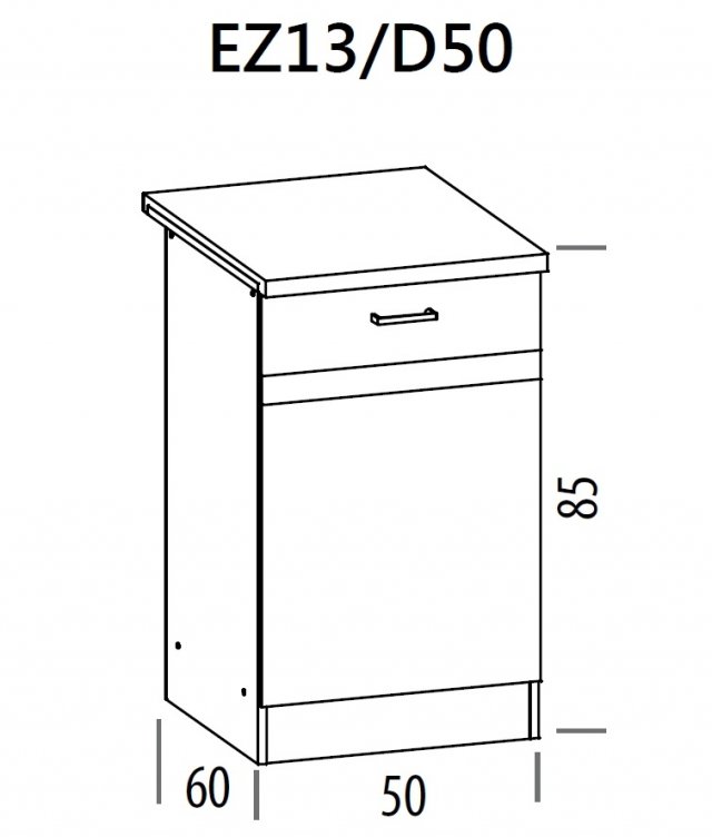 Eliza EZ13/D50 L/P 50 cm Grīdas skapītis