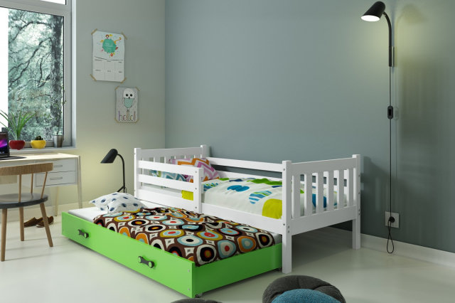 Carino 2 Divvietīga bērnu gulta ar diviem matračiem 190x80 balts
