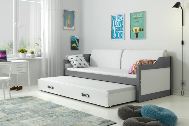 David II 190x80 Twin bed with mattress graphite