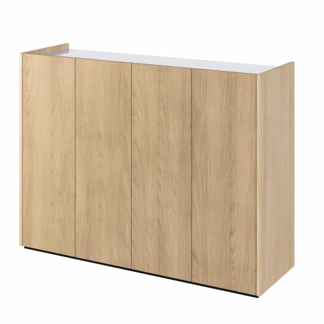 EASY EA-02 Kumode 4d ar apgaismojumu - ozols scandi/balts spīdīgs