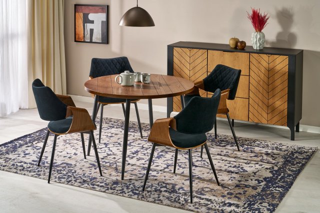 27966,Apaļš galds,rieksts/melns