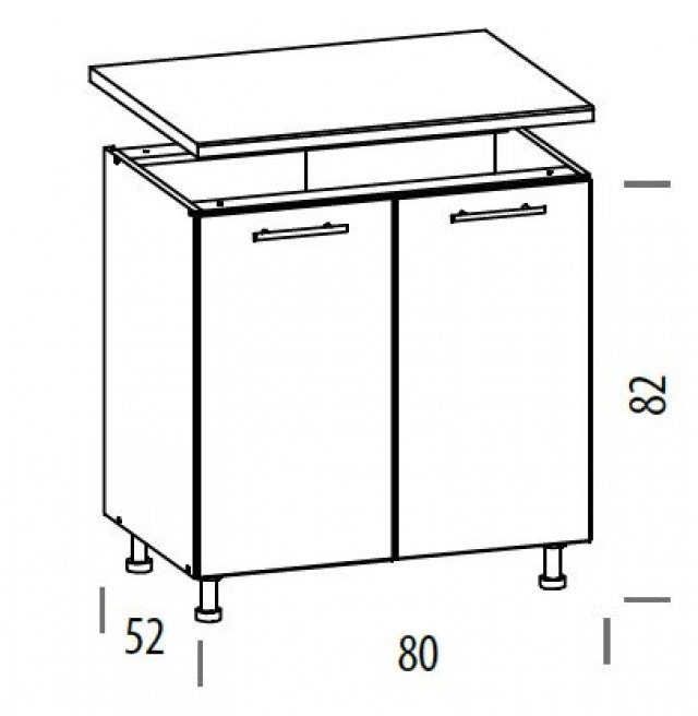 TIFANY T22/D80 Base cabinet