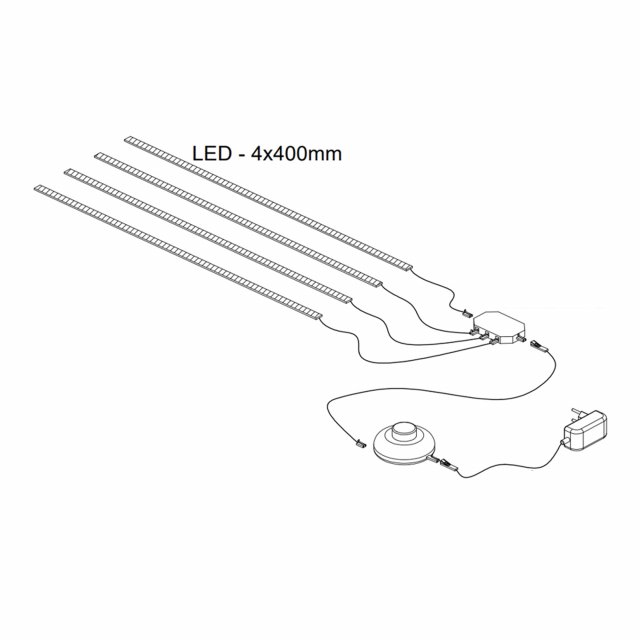Nomad ND-02 Apgaismojums LED 4xL400 silti balta krāsā