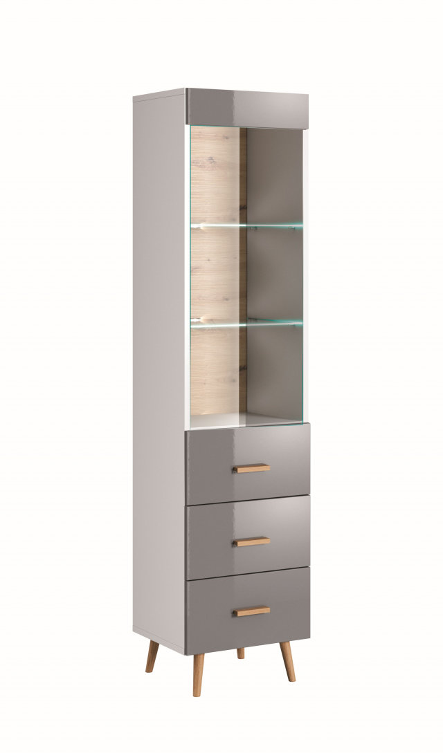 Visby W1D2S Glass-fronted cabinet