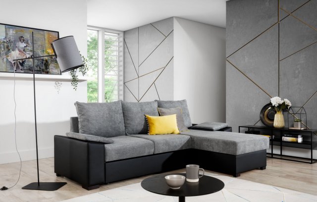 Luso LS17 Corner sofa Universal L/R (Omega 13/Soft 11 grey/black)