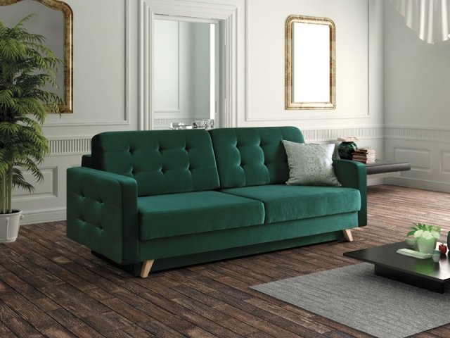 LasVegas Sofa (Dark green fabric Fuego 162)