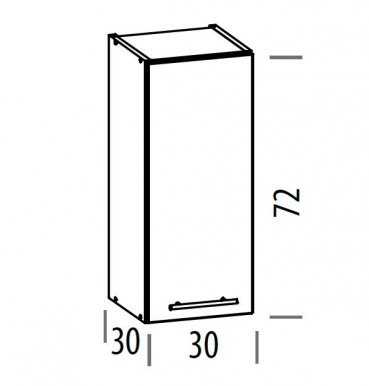 TIFANY T2/G30 L/P Köögi seinakapp