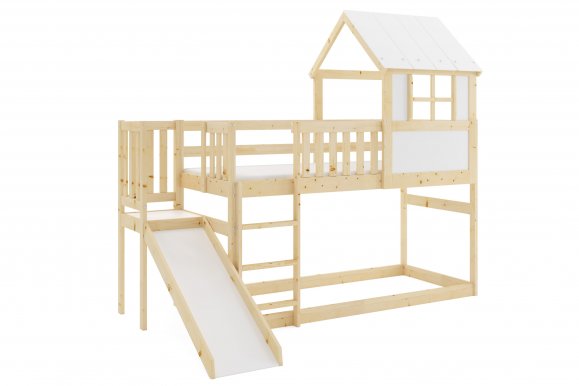 Loft-A Niska Bērnu un jauniešu gulta ar 1 matraci 200x90,Priede