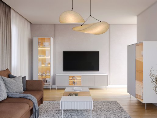 LIBA Möbelset,,Vicenza Eiche/weiße Seide