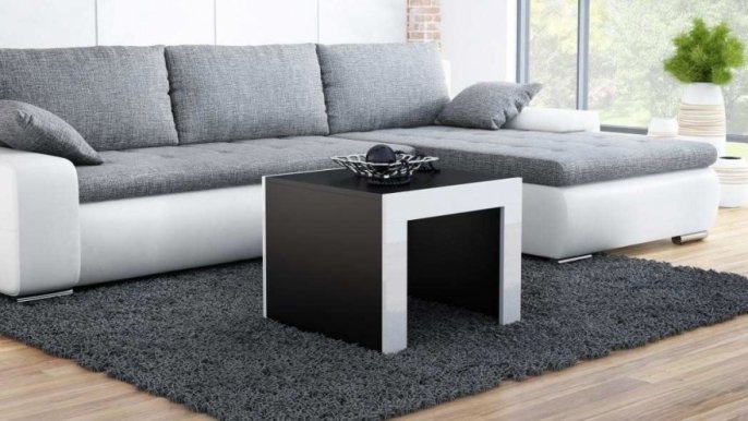 Tess 60X60 Žurnālgalds Body black mat,Panel white gloss