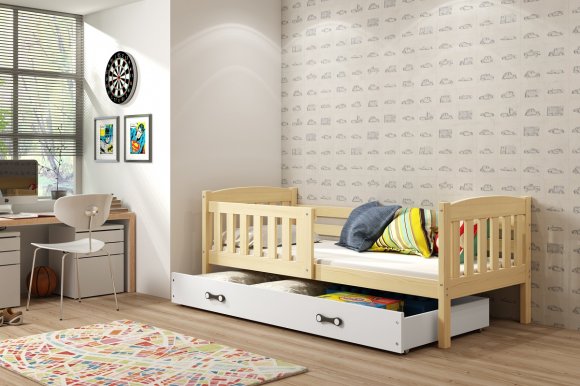 Cubus 1 Bed with mattress 190x80 pine