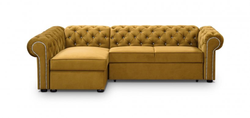 VAL/ XL z.f.sp pr.bok Chesterfield (glass buttons) Corner sofa