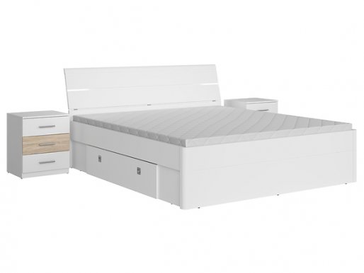 Mars-LOZ B/180 + ST 180x200 Bed with bedside tables