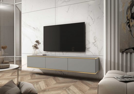 ORO- RTV-175 TV-Wandschrank Grau