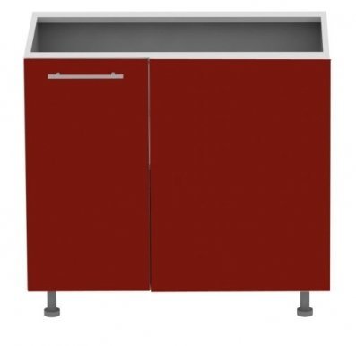 Standard DNRP 100 cm Gloss acrylic Corner base cabinet with shelf