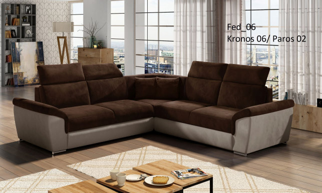 FED- 06 Угловой диван Universal L/R (ткань Kronos 06/Paros 02)
