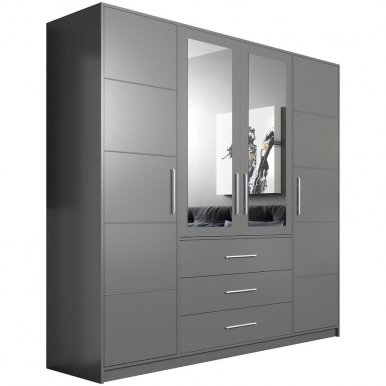 Bali/ D4 Kleiderschrank mit Spiegel (graphite)