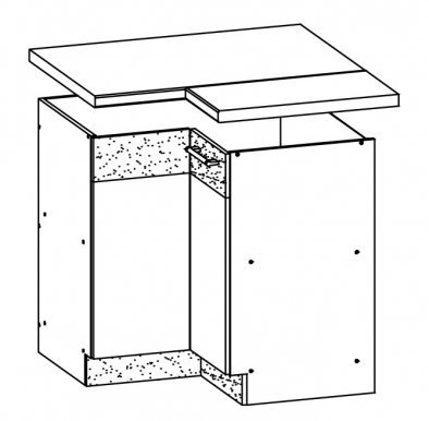 Modena TAFLA MD21/D90NW L/P 90/90 cm Corner base cabinet