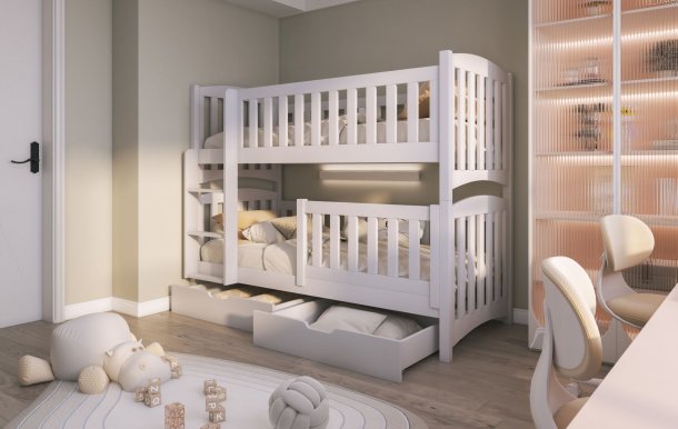 NATHAN Bunk bed with mattress White