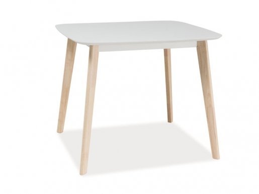 Tibi 90x80 Table White mat/bleached oak