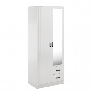 Kami-SZF 2d2s Ryfla Skapis ar spoguli,balts 