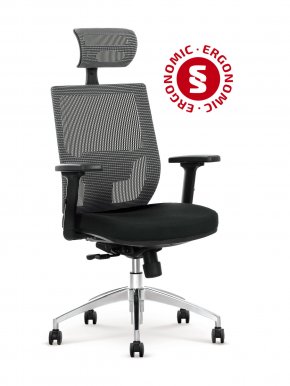 ADMIRAL Biroja krēsls Melns/pelēks