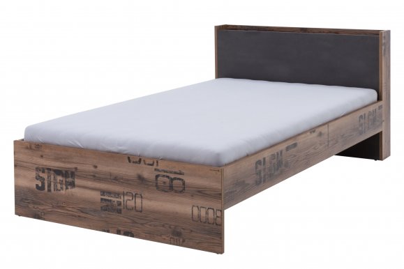 FARGO FG-13 90x200 Bed with Slats and a Headrest Shelf