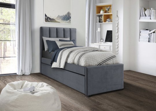 RUSSO-90x200 Bed,grey