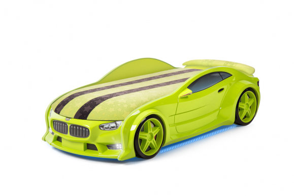NEO/ Beta 3D Gulta auto bērniem ar matraci (zaļš)
