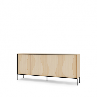 Flow FW-04 Kumode ar apgaismojumu,Ozols vicenza balināts/melns