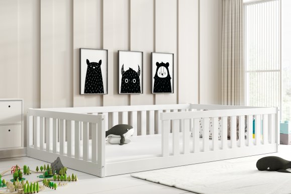 Montessori Bed with mattress 120x200 White