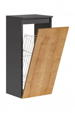 MONAKO/ Grey Oak 811 Настенный шкафчик для ванной комнаты с корзиной
