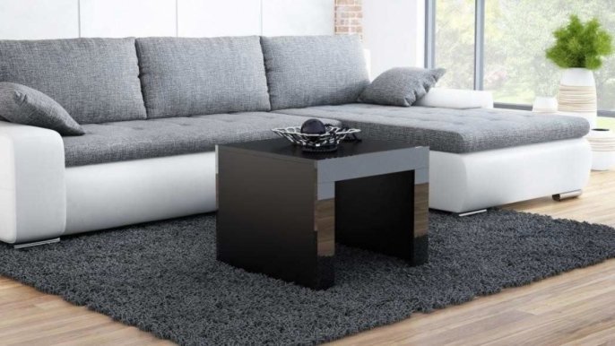 Tess 60X60 Žurnālgalds Body black mat,Panel black gloss