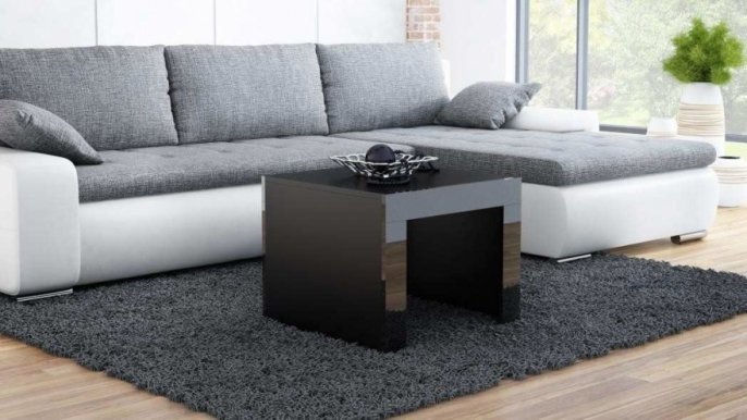 Tess 60X60 Coffee table Body black mat,Panel black gloss
