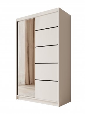SW-CAS-120 cm - WW Schwebetürenschrank mit Spiegel,Weiß matt